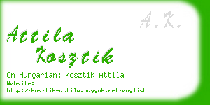attila kosztik business card
